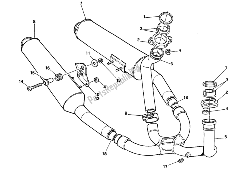 All parts for the Exhaust System of the Ducati Supersport 750 SS 1996